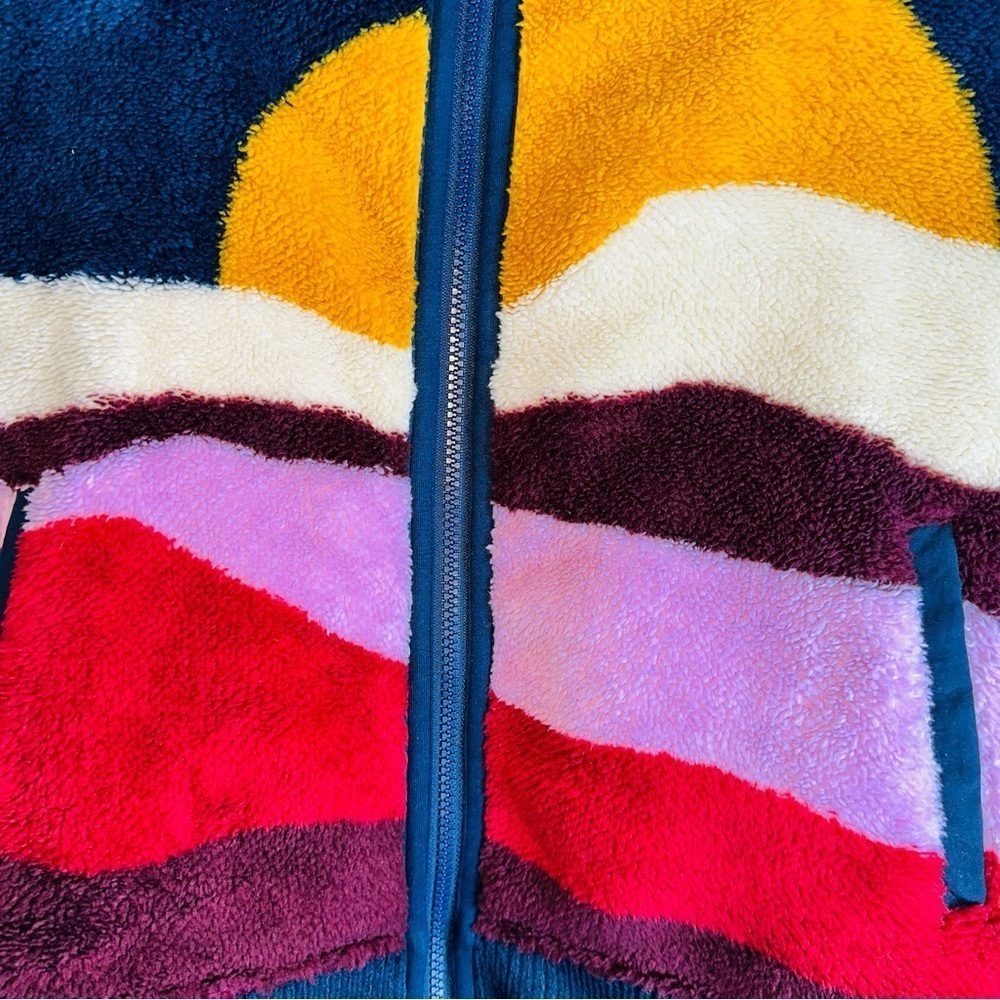 Faherty Womens Size XS High Pile Fleece Mountain Sunrise Full Zip Jacket NWT - Picture 6 of 8